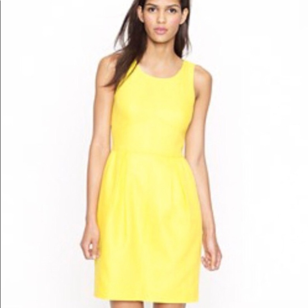 NWT, JCrew Basketweave Yellow Shift Dress, Size 12